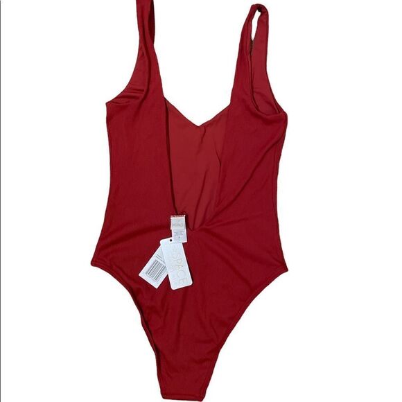 L*Space Ribbed Arizona One Piece Swimsuit in Red Size 6 - Picture 4 of 8